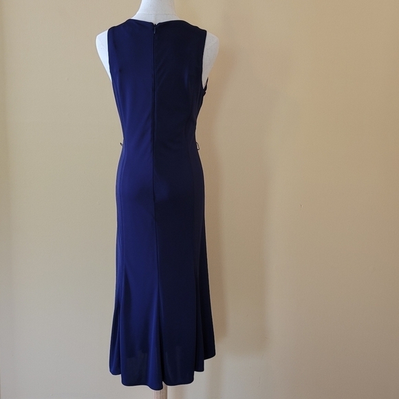 Banana Republic Blue Sleeveless Midi Dress Sz 8 - Picture 3 of 11